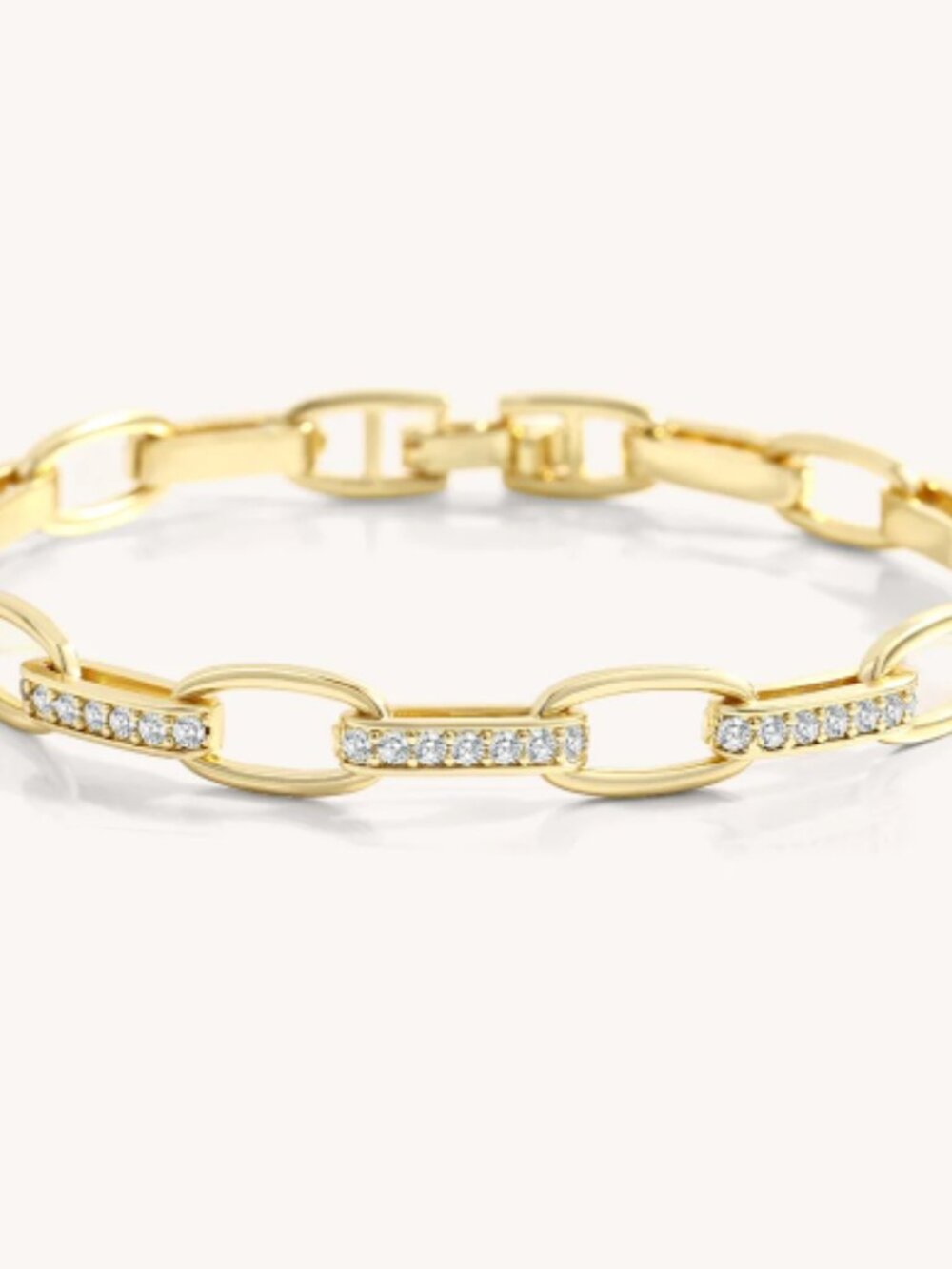 Mint&Lily Interlinked Diamond Paperclip Bracelet